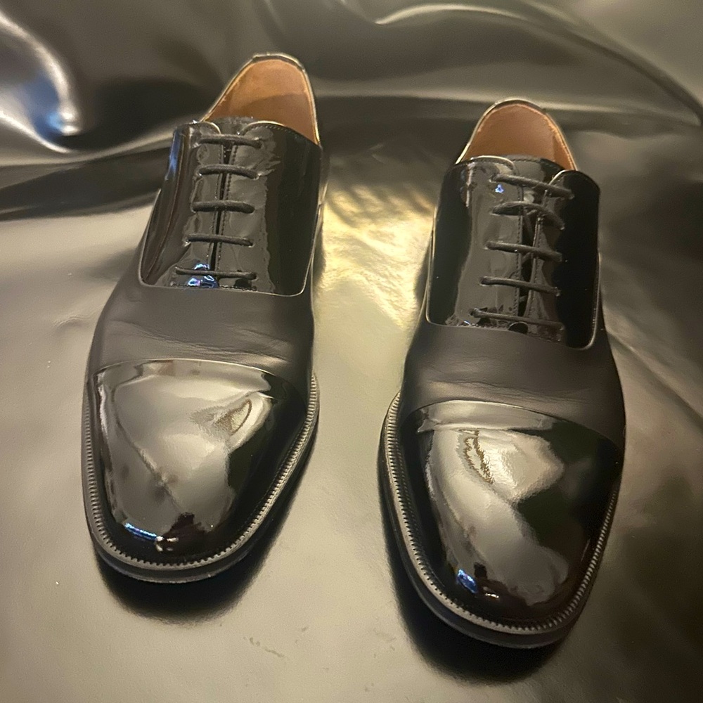 Magnanni 8259 Men's US Size 9.5 EU 42.5 Black Patent Leather Oxford Dress Shoes